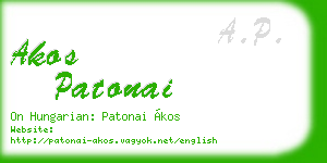 akos patonai business card