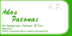 akos patonai business card